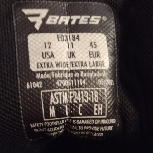 Bates Tactical Sport 2 Tall Side Zip Boots Mens 12 XWide/XL Composite Toe E03184 main image 5